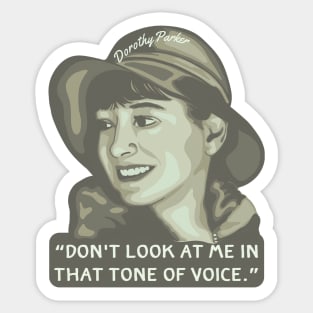 Dorothy Parker Portrait and Quote Sticker